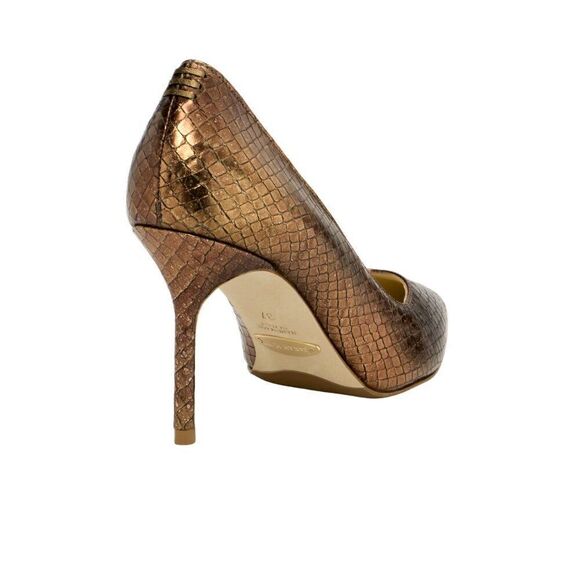 Sarah Flint Sequel Perfect Pump 85 Gold Snake Embossed Leather Heel Size 8.5 - Picture 4 of 7